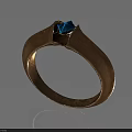 Elegant Copper Statement Ring With Square Blue Gemstone And Metallic Band Fashion Jewelry Design