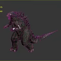 Godzilla Monster 3D Model With Spiked Back Sharp Claws And Standing Posture 3d model