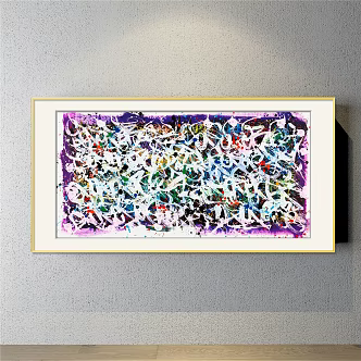 Modern abstract painting simple red porch abstract decorative painting 3d model