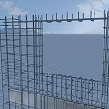 3D Rendered Scaffolding Structure With Metal Frame On Grid Floor Surface