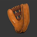 Genuine Brown Leather Baseball Glove With Webbed Pocket Detailed Stitching And Classic Design