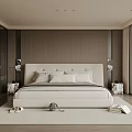 Modern Bedroom Interior Design With Wooden Wall King Bed And Natural Window View