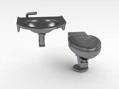 Modern Black Bathroom Washbasin With Sleek Design And Contemporary Style 3d model