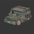 Green Off Road Vehicle Model With Camouflage Design And Roof Rack