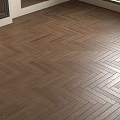Natural Warm Brown Wooden Floor With Herringbone Pattern For Cozy Interior Space 3d model