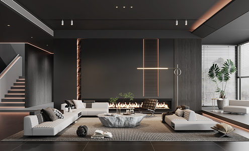 Modern Minotti living room 3d model