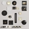 Modern Wall Lamps With Various Geometric Shapes And Black White Beige Tones