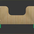 Modern Wooden Platform Structure With Green Supports And Smooth Surface Design