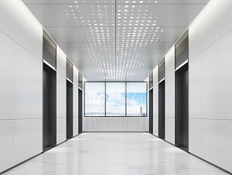 modern elevator hall 3d model