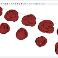 Beautiful Multiple Red Rose Shaped Decorative Ornaments for Home and Event Decoration