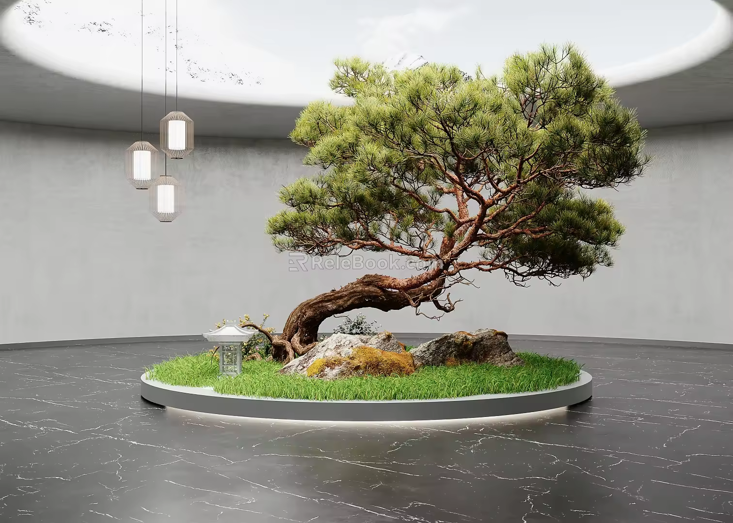 New Chinese-style Pine Tree Garden Landscape Pine Sick 3d model