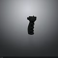 Black Tactical Weapon Grip With Spiral Textured Surface And Modern Design For Enhanced Handling