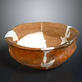 Unique Rustic Handcrafted Clay Bowl With Brown White Texture As Decorative Household Item