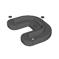 Modern U-shaped double-sided shaped sofa 3d model