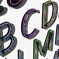 Colorful 3D Digital Alphabet Number Decorative Lights With Letters Design