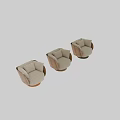 Modern Single Sofa with Beige Fabric Upholstery Pillows Wooden Armrests and Vertical Stripes Metal Base