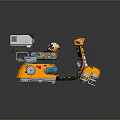 Stylish Yellow Motorcycle With DK Logo Rear Mounted Projector And Decorative Elements 3d model