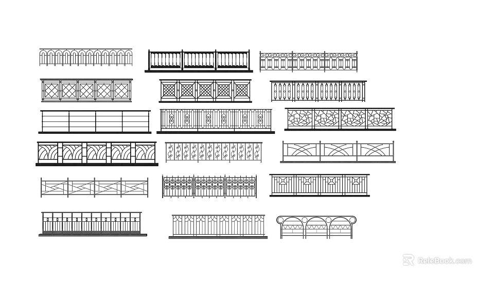 Various Stylish Fence Designs Showcasing Different Patterns And Structures 3d model 