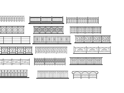 Various Stylish Fence Designs Showcasing Different Patterns And Structures 3d model