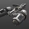 Futuristic Sci Fi Fighter Jet With Twin Engines And Metallic Exterior Design