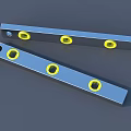 Industrial Spirit Levels With Blue Body Yellow Bubbles And Mounting Holes