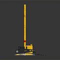 Yellow Industrial Equipment Q-10 Label with Metal Base and Support Pole
