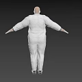A Bald Man In White Suit With Red Tie Standing With Outstretched Arms
