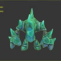 Ethereal Blue Crystal Spiked Creature Character With Mythical Fantasy Limb Structure