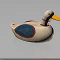 White Toy Duck With Blue Wings Red Trim And Yellow Beak For Kids Room Decoration