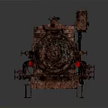 Industrial Mechanical Equipment With Motor Gearbox And Rusty Metal Texture On Platform