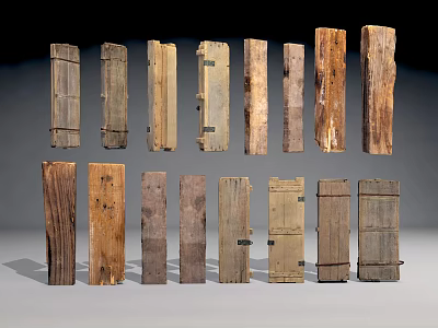 Natural Stone And Wood Planks With Various Textures And Colors Arranged In Rows 3d model