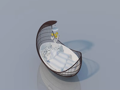Modern Sofa And Coffee Table Set With Brown Woven Frame White Cushions And Decorative Accents 3d model