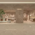 Elegant Luxury Jewelry Store Interior With Glass Display Cases And Warm Ambient Lighting