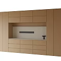 Modern Wooden Sideboard Design With Multiple Drawers Cabinet Doors And Horizontal Decorative Strip