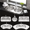 Stainless Steel Double Bowl Kitchen Sink With Faucet And Multiple Design Styles