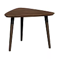 Modern Triangular Wooden Dining Table With Tapered Dark Legs And Simple Design