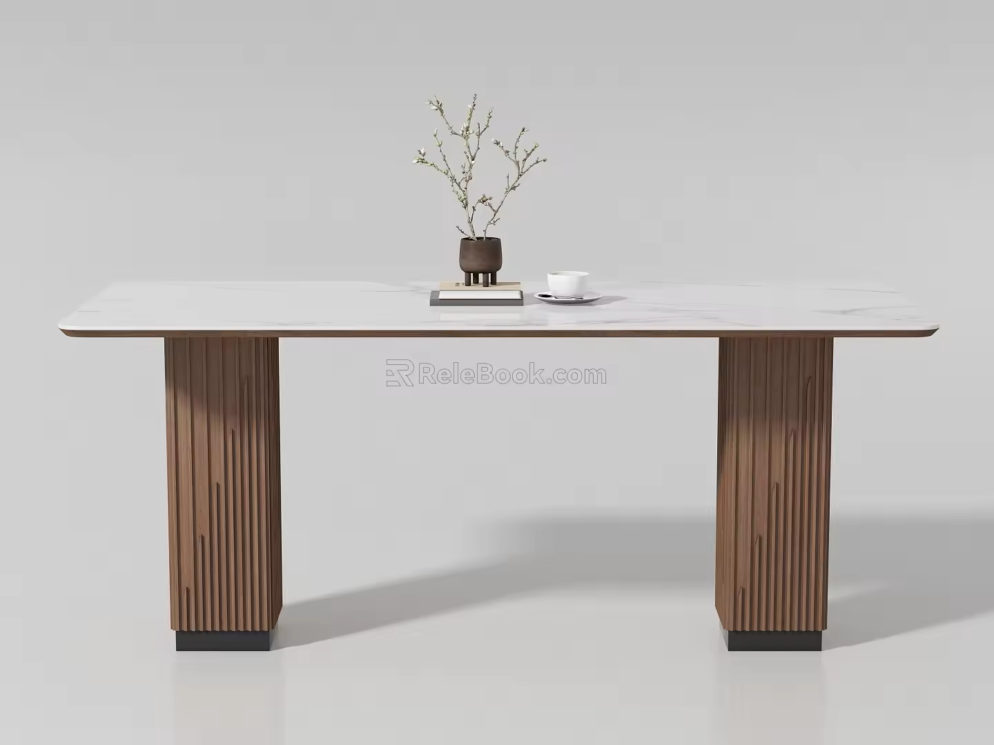 Modern Middle style long dining table 3d model