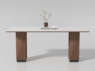 Modern Middle style long dining table 3d model
