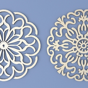 Chinese-style Carved Round Carved Traditional Pattern Lattice Carved Pattern 3d model