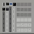 Various Electrical Switches And Power Sockets With White Gray Colors And Designs