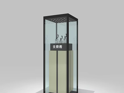 Modern Glass Display Cabinet Shelf for Children's Watches with Transparent Design 3d model