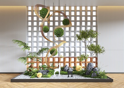 Modern Indoor Landscape Landscaping Landscape Setches Indoor Landscape Indoor Landscape Bryophytes Plant Heap 3d model