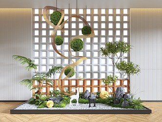 Modern Indoor Landscape Landscaping Landscape Setches Indoor Landscape Indoor Landscape Bryophytes Plant Heap 3d model