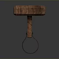 Wooden Block with Metal Hook for Modern Home Decor and Functional Use