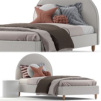 Modern Single Bed 3d model