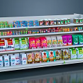 Well Organized Retail Display Shelf With Colorful Packaged Pet Food Products