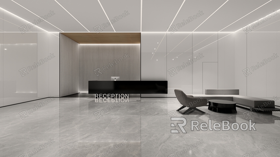 Small office reception lobby model