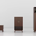 Modern Wooden Sideboard Collection With Different Storage Designs And Decorative Elements 3d model