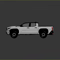 Toyota Tacoma White Pickup Truck with Black Roof and Off Road Wheels Design