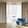 Modern Curtain Window Screen 3d model